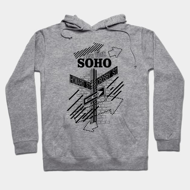 SoHo, New York Hoodie by XOOXOO